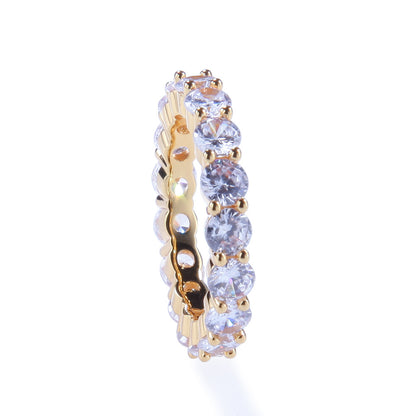 Single-row Zircon Ring For Men And Women.