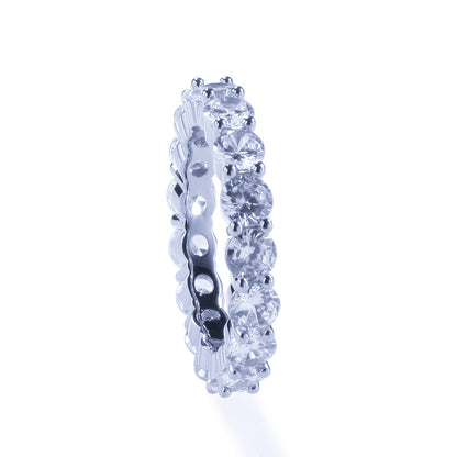 Single-row Zircon Ring For Men And Women.